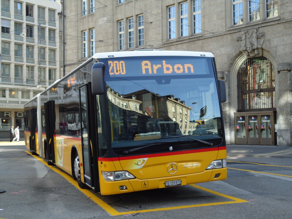 Eurobus (Cars Alpin Neff), Arbon - Nr. 11/TG 159'872 - Mercedes Citaro am 20. Oktober 2012 beim Bahnhof St. Gallen