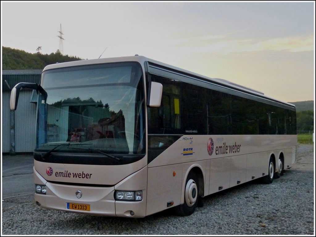 (EW 1313) Irisbus Arway der Busfirma Emil Weber aufgenommen am Bahnhof in Clervaux. Wegen Gleisarbeiten auf der Nordstrecke zwischen Clervaux und Ettelbrck ist dies einer der Zahlreichen Busse die zum Schienenersatztverkehr eingeteilt sind. 05.09.2012.