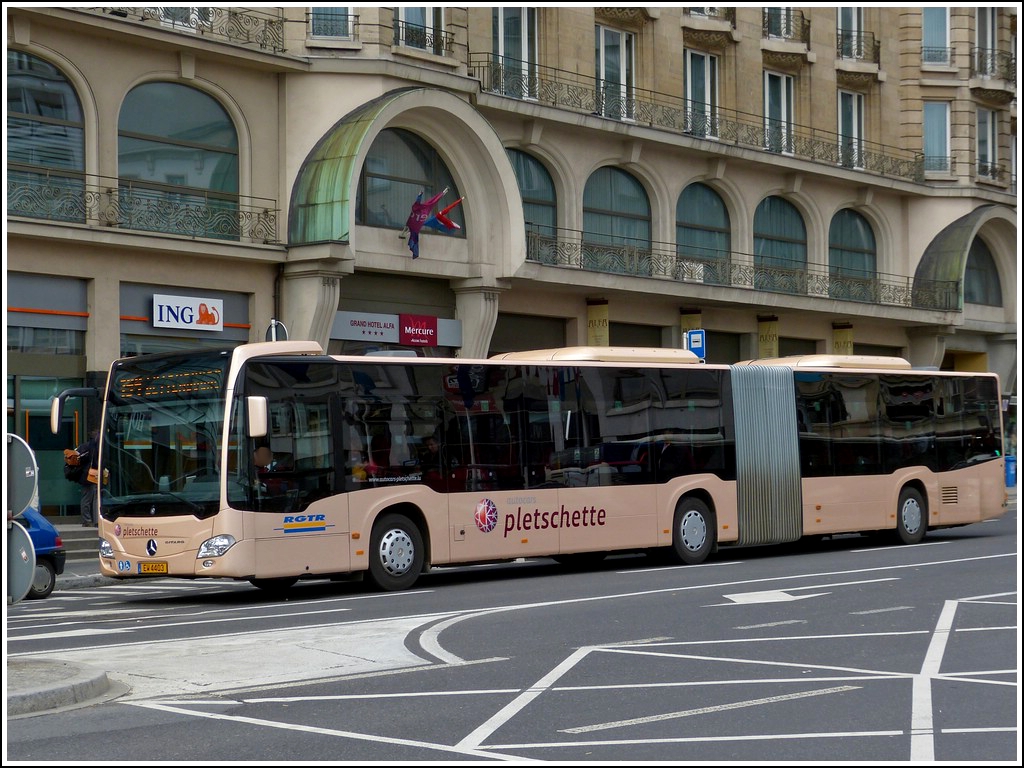 (EW 4403) M-B Citaro als Shuttle zwischen der Innenstadt von Luxemburg und den P&R Parkpltze im Randgebiet unterwegs.  30.04.2012 