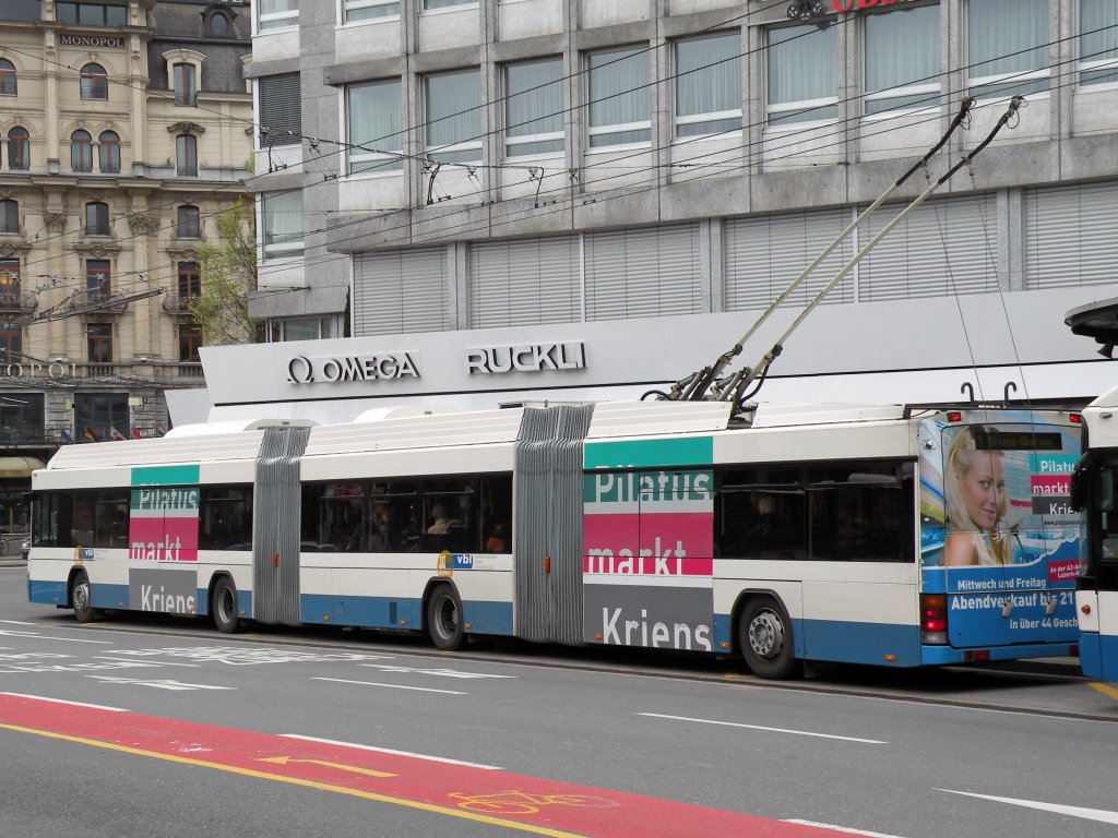 Hess Trolleybus (LighTram3)mit der Betriebsnummer 232 am Bahnhof Luzern. Die Aufnahme stammt vom 04.05.2010.