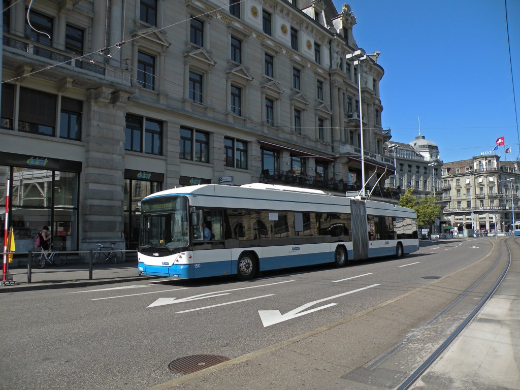 Hess Trolleybus mit der Betriebsnummer 1560 auf der Linie 34 am Hauptbahnhof Zrich. Die Aufnahme stammt vom 23.06.2012.