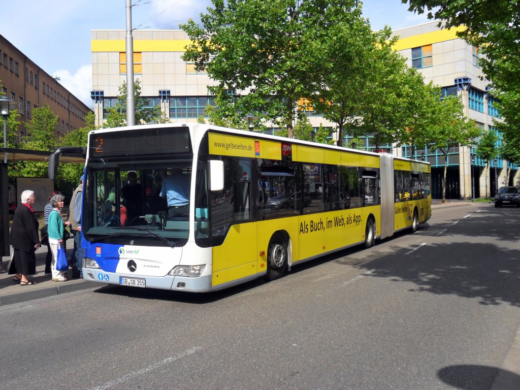Hier ein Citaro Bus von Saarbahn und Bus zu sehen. Der Bus fuhr am Samstag, dem 09.07.2011 Schienen Ersatzverkehr.Abfahrt war in der Saarbrcker Triererstrae.
