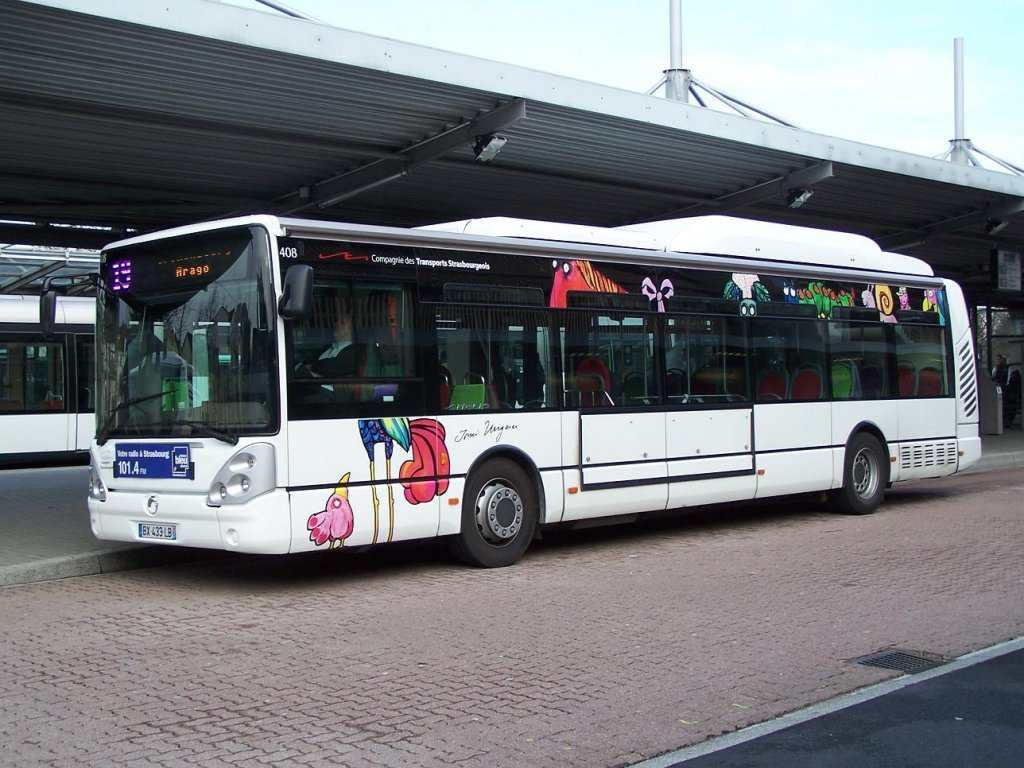 Irisbus Citelis 12 CNG Nr 408 an der Haltestelle Rotonde am 25/01/12.