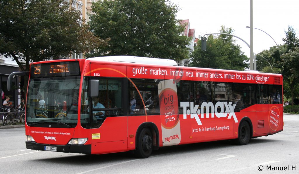 Jasper 8113 (HH JH 2723).
Der Bus macht Werbung fr Tk-maxx.
Aufgenommen am Eppendorf Markt, 21.8.2010.
