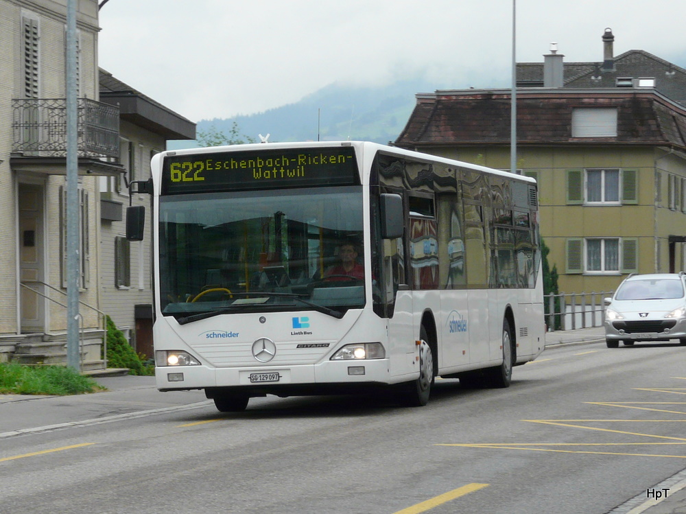 Linth Bus - Mercedes Citaro Nr.3 SG 129097 unterwegs auf der Linie 622 in Wattwil am 23.07.2010