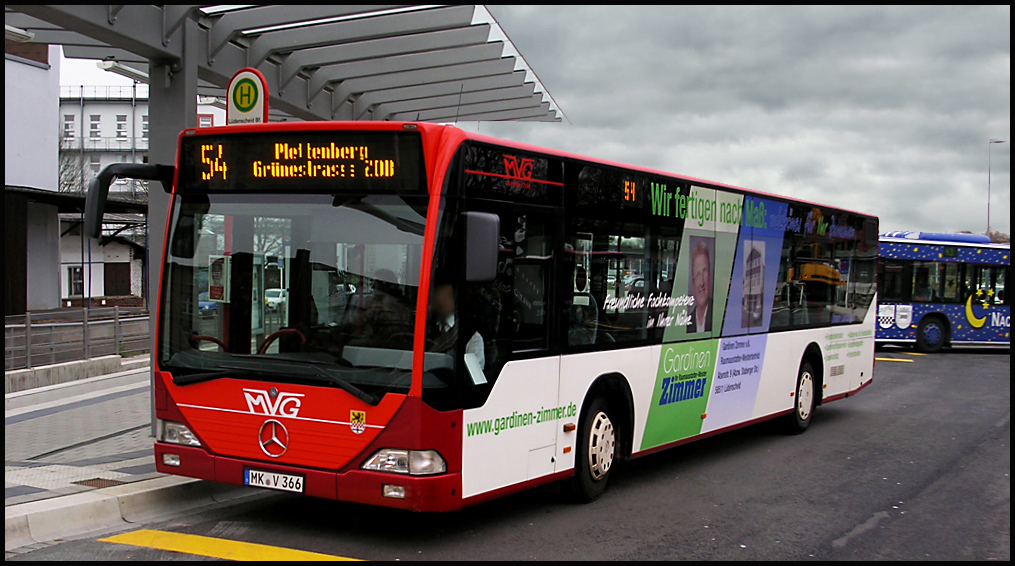 Ldenscheid : MK - V 366 mu als Linie 54 (Wagen 366) nach Plettenberg - 15.11.10