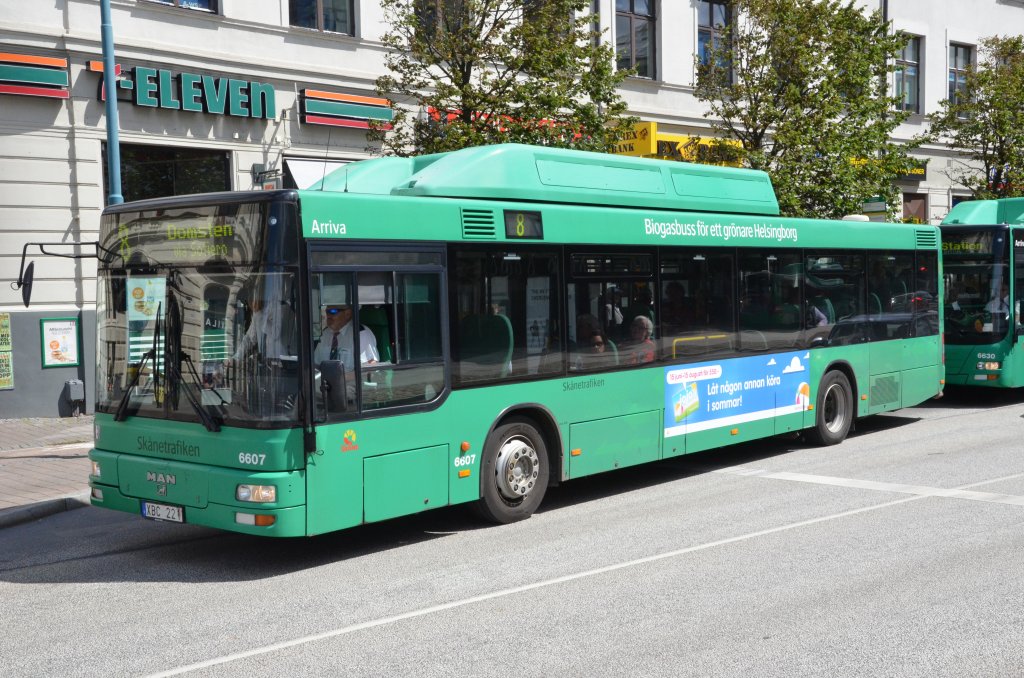 MAN Arriva Biogas Stadtlinienbus in Helsingr am 16.07.2012.