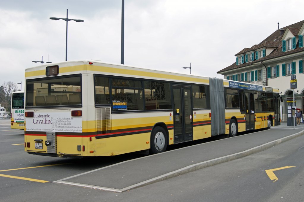 MAN Bus Be 456869 auf der Linie 5 am Bahnhof Thun