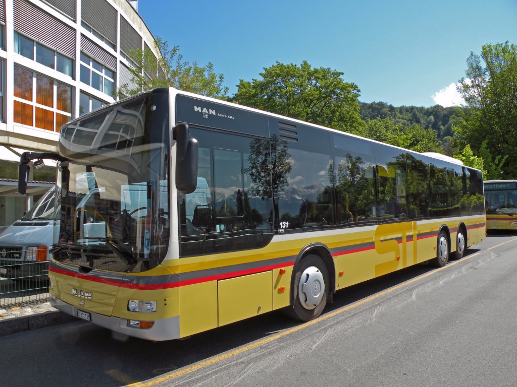 MAN Bus der STI mit der Betriebsnummer 131 an der Schifflndte in Thun. Die Aufnahme stammt vom 18.05.2011.