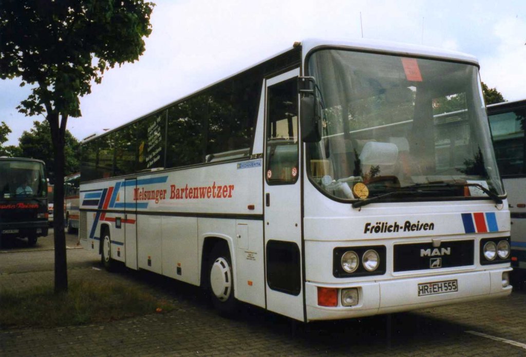 MAN FRH362, aufgenommen im Juni 1998 auf dem Parkplatz der Westfalenhallen in Dortmund.