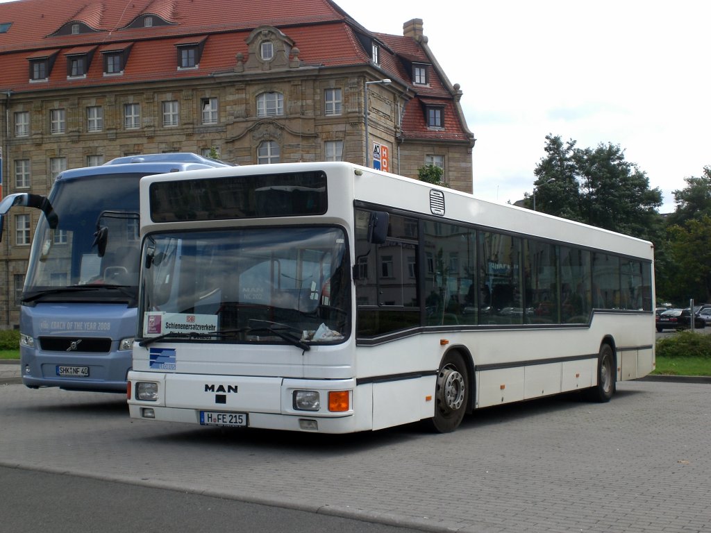 MAN Niederflurbus 1. Generation als SEV fr die Regionalbahn am Hauptbahnhof.