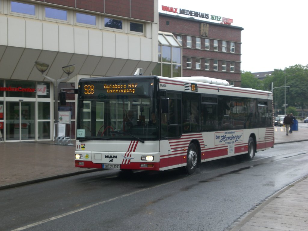 MAN Niederflurbus 2. Generation auf der Linie 928 am Hauptbahnhof Duisburg.(17.7.2012) 