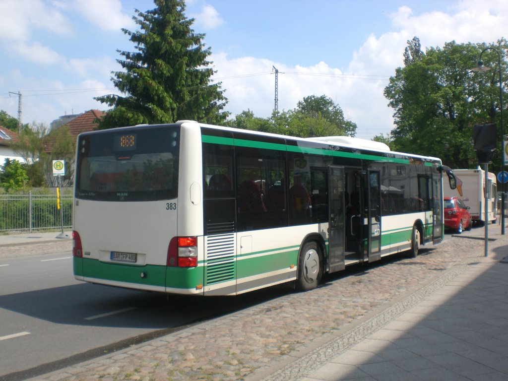 MAN Niederflurbus 3. Generation (Lions City /T) auf der Linie 868 nach S-Bahnhof Zepernick am S-Bahnhof Bernau.