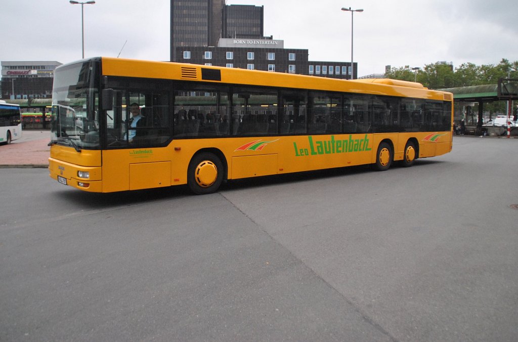 MAN NL Bus am ZOB/ in Hannover. Der Bus fhrt fr Leo Lautenbach. Viele Gre an den freundlichen Fahrer.