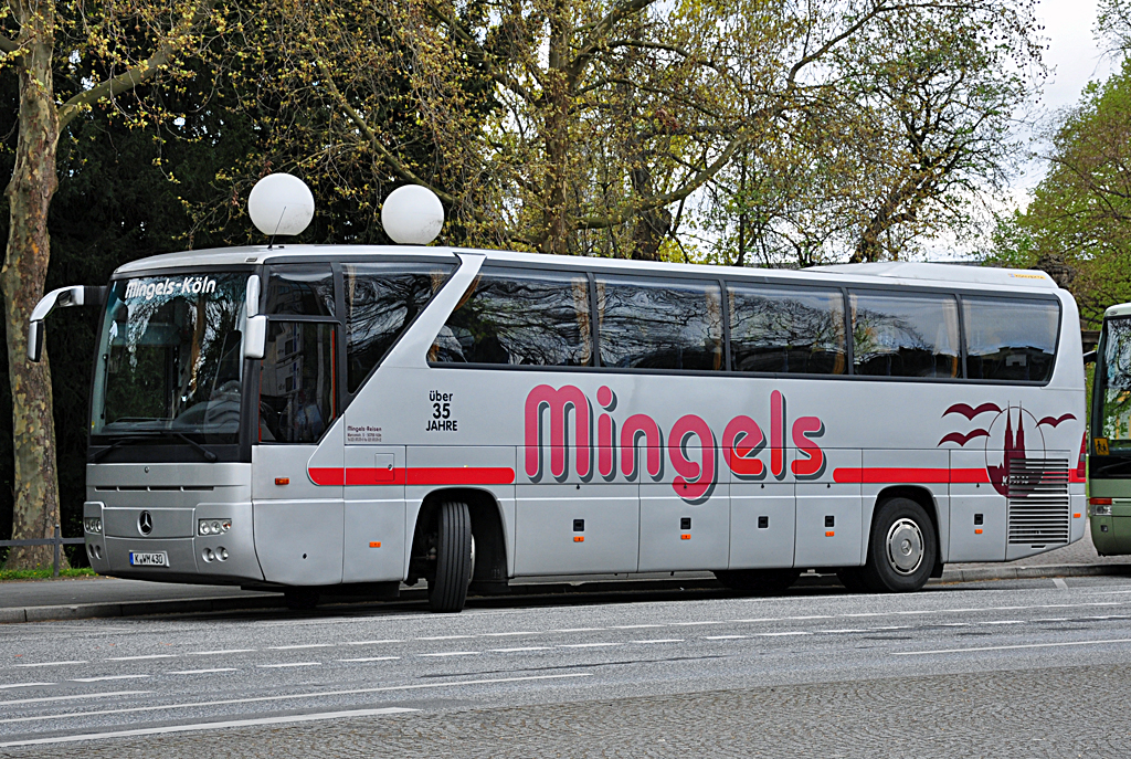 MB Reisebus von  Mingels Kln , K-WM 430, in Bonn 19.04.2012