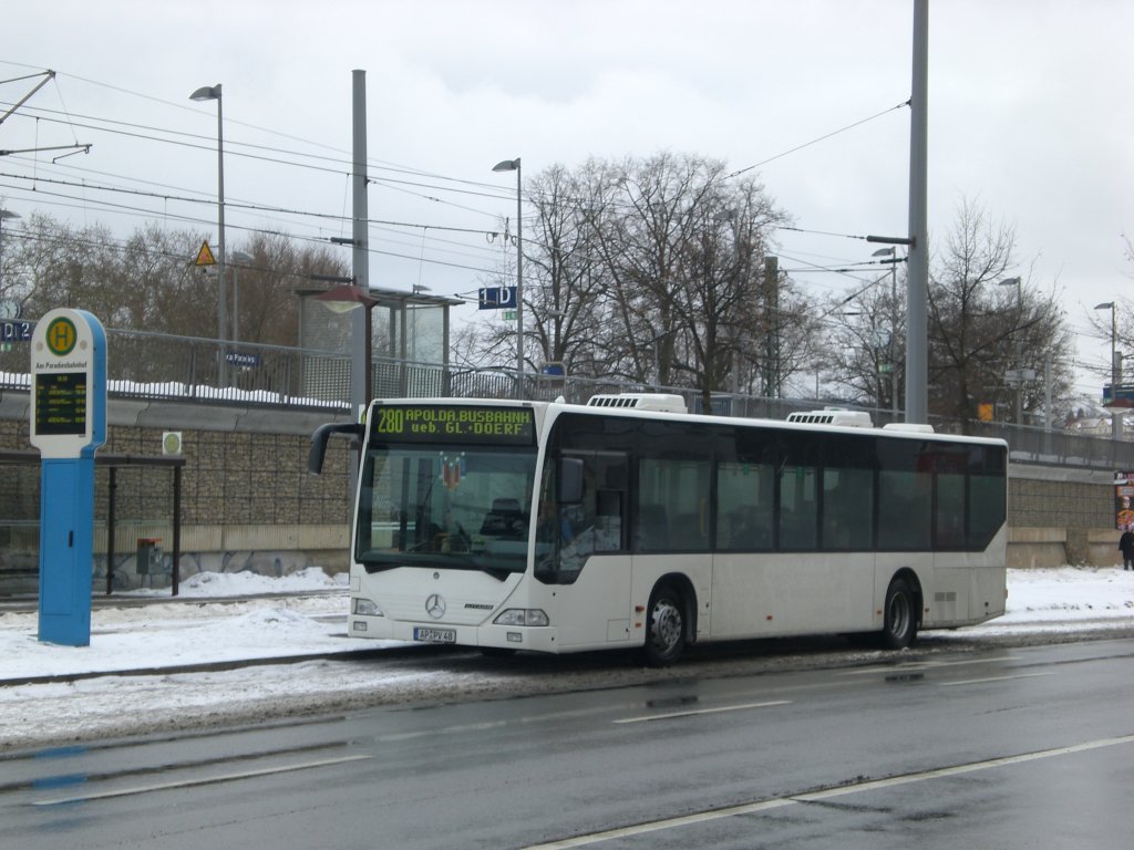 Mercedes-Benz O 530 I  (Citaro) auf der Linie 280 nach Apolda Busbahnhof am Paradiesbahnhof.