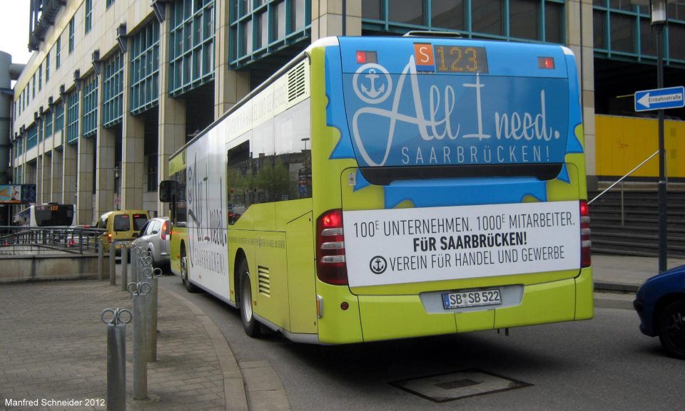 Mercedes Citaro Bus am Hauptbahnhof in Saarbrcken. Das Bild habe ich im Mai 2012 gemacht.