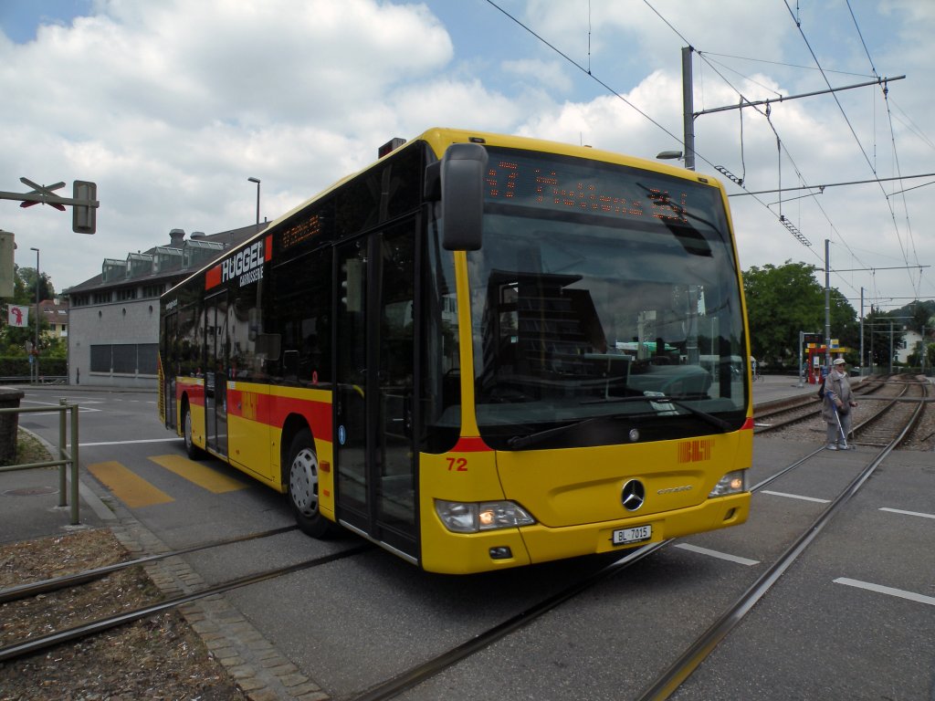 Mercedes Citaro mit der Betriebsnummer 72 auf der Linie 47 in Bottmingen. Die Aufnahme stammt vom 04.06.2011.