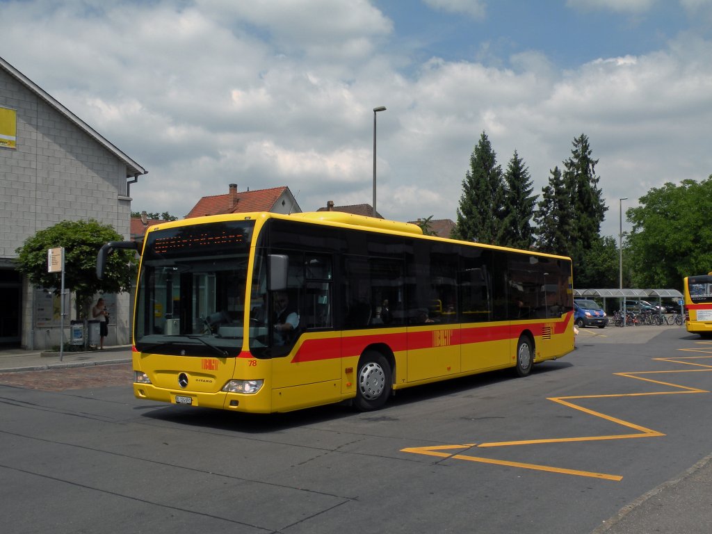 Mercedes Citaro mit der Betriebsnummer 78 auf der Linie 60 in Bottmingen. Die Aufnahme stammt vom 04.06.2011.