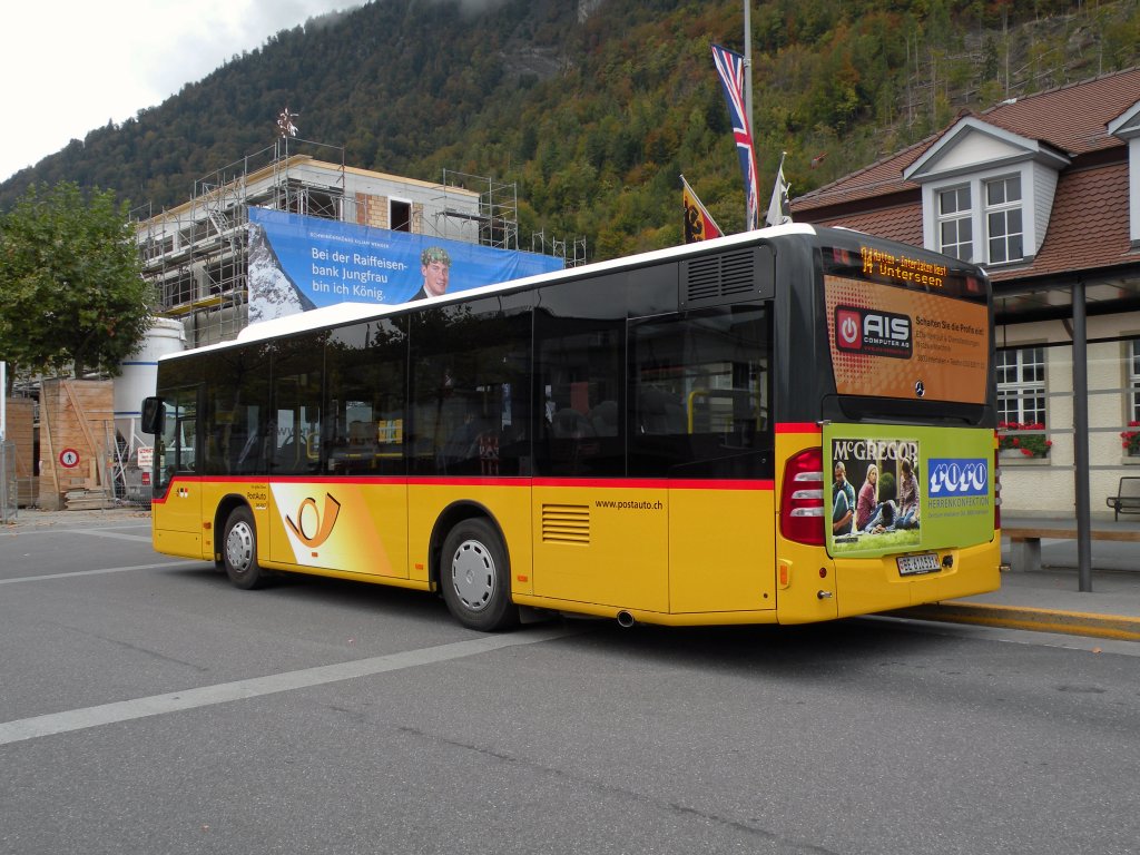 Mercedes Citaro der Post auf der Linie 104 fhrt via Matten nach Interlaken west. Die Ausnahme stammt vom 13.10.2011.