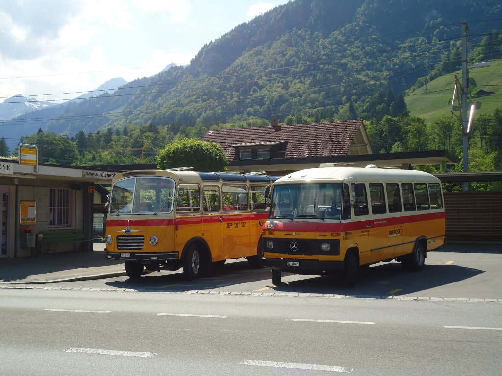 Mller, Ennetmoos - Nr. 6/NW 14'055 - Mercedes O 309 (ex Portenier, Adelboden Nr. 6; ex Geiger, Adelboden Nr. 6) am 28. Mai 2012 beim Bahnhof Reichenbach