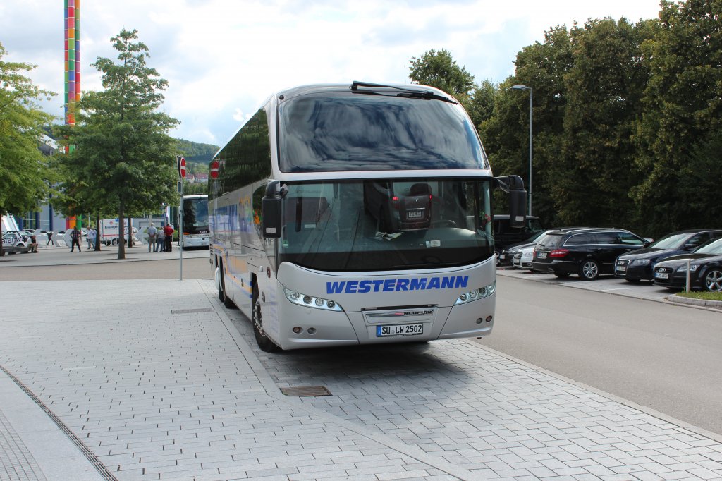 Neoplan Cityliner der Firma Westermann in Stuttgart am Mercedes Benz Museum.07.08.2012