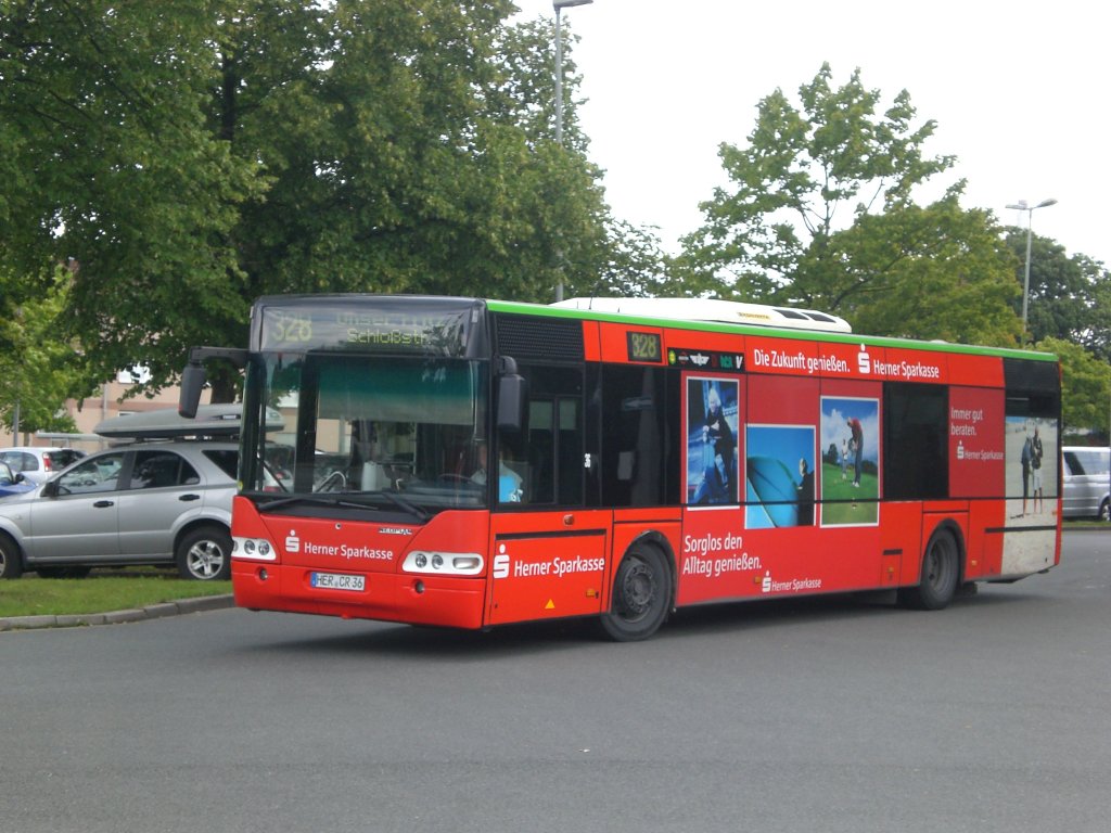 Neoplan N 44-Serie (Centroliner) auf der Linie 328 nach Wanne-Eickel Unser Fritz Schlostrae am Hauptbahnhof Wanne-Eickel.(18.7.2012) 