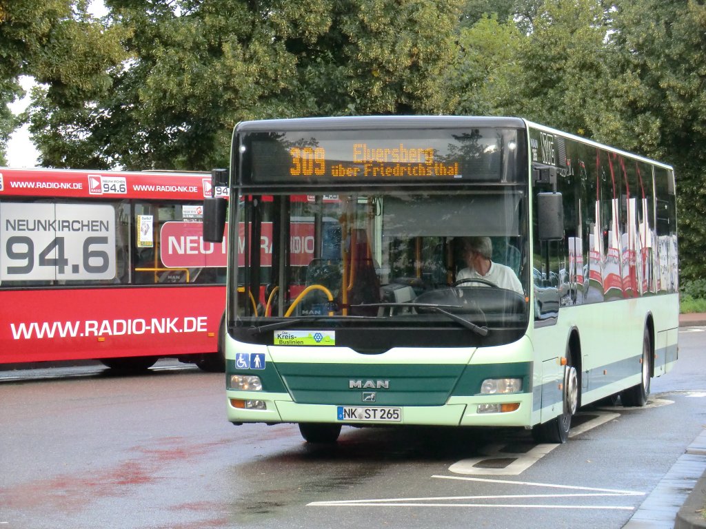 NVG-Wagen 265 bedient am 30.8.10 die Linie 309 in der Lindenallee.