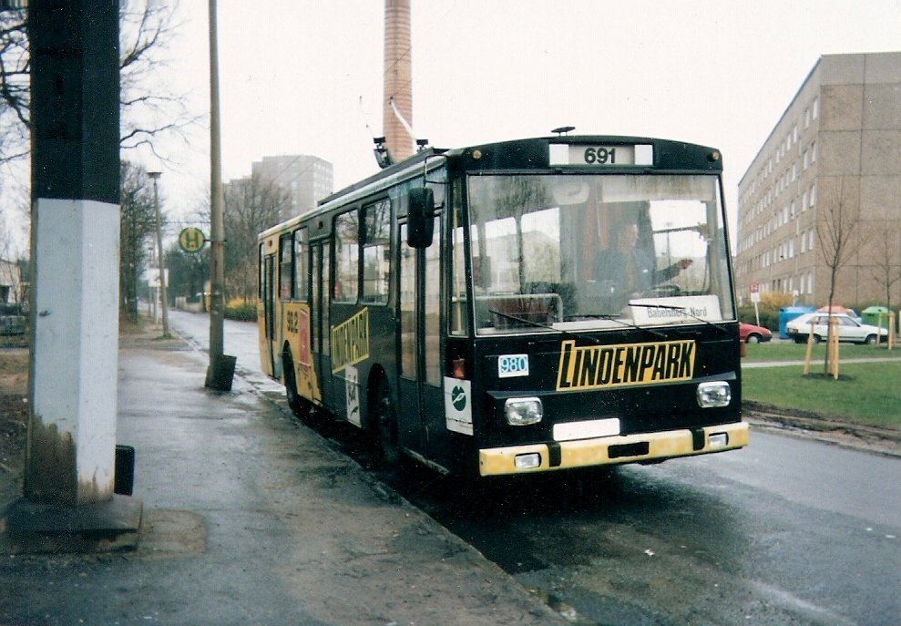O-Bus Potsdam, Haltestelle Steinstrae, Anno 1992