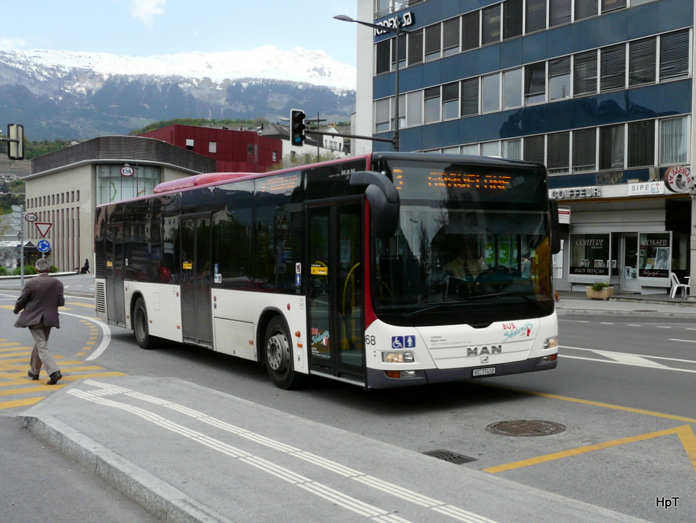 Ortsbus Sion/Postauto - MAN Lion`s City  Nr.68  VS 77410 unterwegs in Sion am 01.05.2013