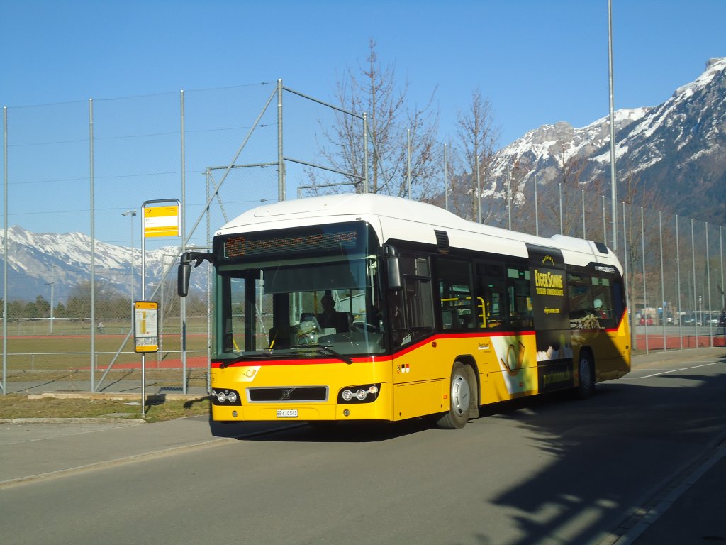 PostAuto Bern - BE 610'543 - Volvo am 14. Mrz 2012 in Interlaken, BZI