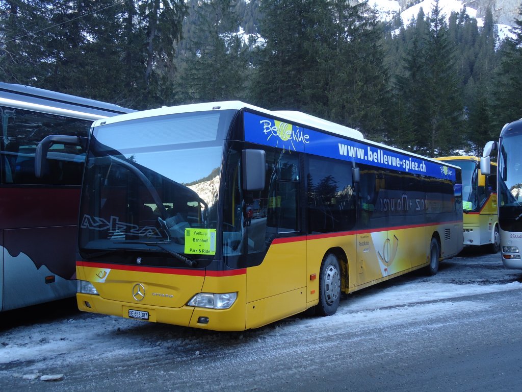 PostAuto Bern - BE 653'387 - Mercedes Citaro am 8. Januar 2011 in Adelboden, Unter dem Birg