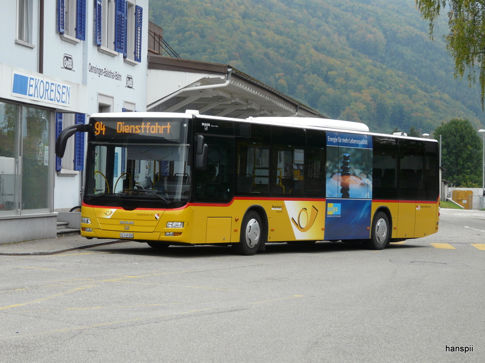 Postauto - MAN Lion`s City  SO  149608 in Balsthal am 30.09.2012