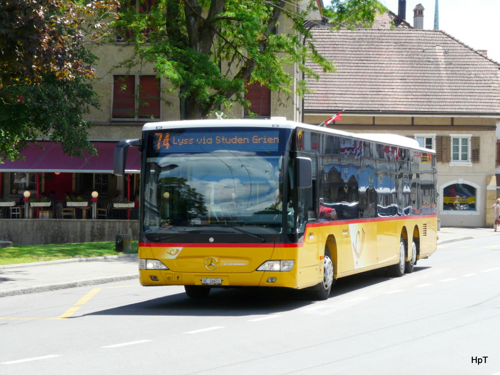 Postauto - Mercedes Citaro  BE  26611 unterwegs auf der Linie 74 in Nidau am 22.06.2013