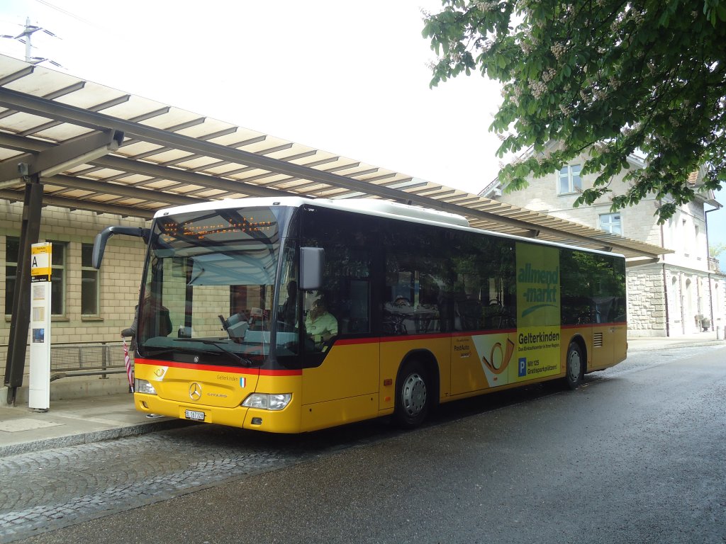 PostAuto Nordschweiz - BL 167'328 - Mercedes Citaro am 6. Mai 2012 beim Bahnhof Mhlin