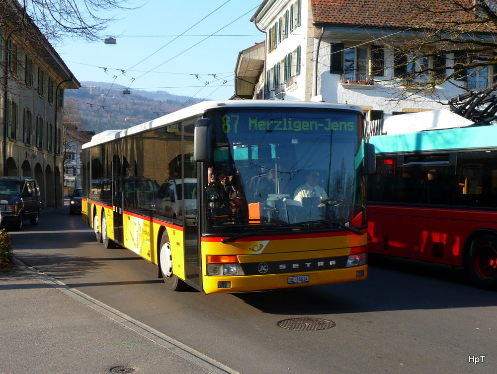 Postauto - Setra  BE 26614 unterwegs in Nidau am 23.03.2011