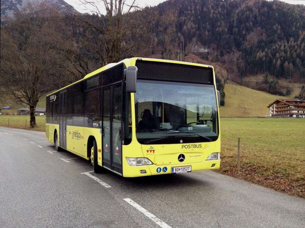 Postbus (BB) Mercedes Citaro am 4.12.2011 in Maurach am Achensee.