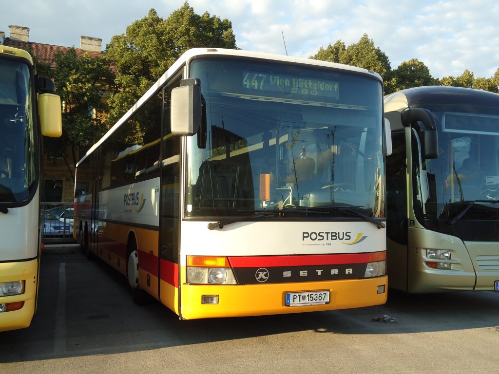 Postbus PT 15'367 Setra am 9. August 2010 Wien-Htteldorf, Garage