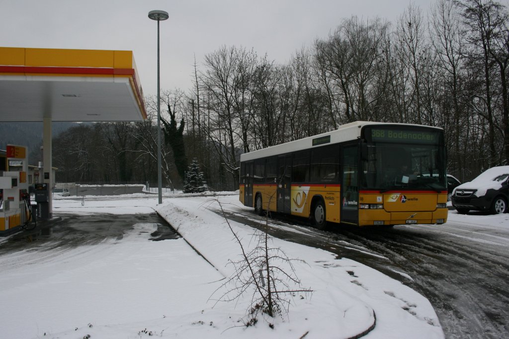 PU Vgtlin-Meyer, Brugg, Nr. 88 (AG 18'187, Volvo/Hess B7L, 2000) am 12.1.2010 bei der Endstation Brugg, Bodenacker.