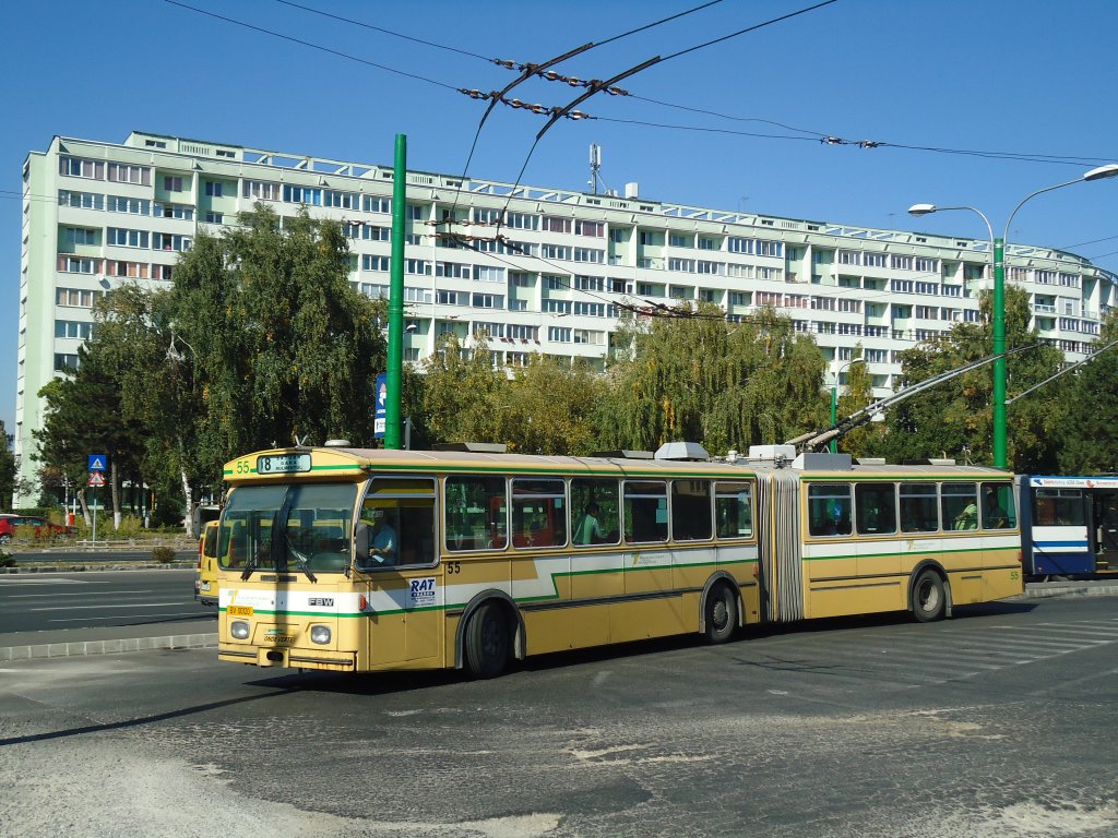 RAT Brasov - Nr. 55/BV 00'120 - FBW/Hess Gelenktrolleybus (ex TN Neuchtel Nr. 155 + 55) am 5. Oktober 2011 in Brasov, Saturn
