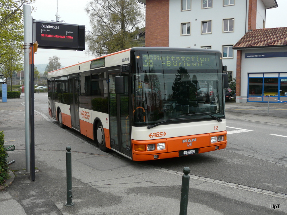 RBS - MAN  Nr.12  BE  535312 unterwegs auf der Linie 33 in Schnbhl am 29.04.2013