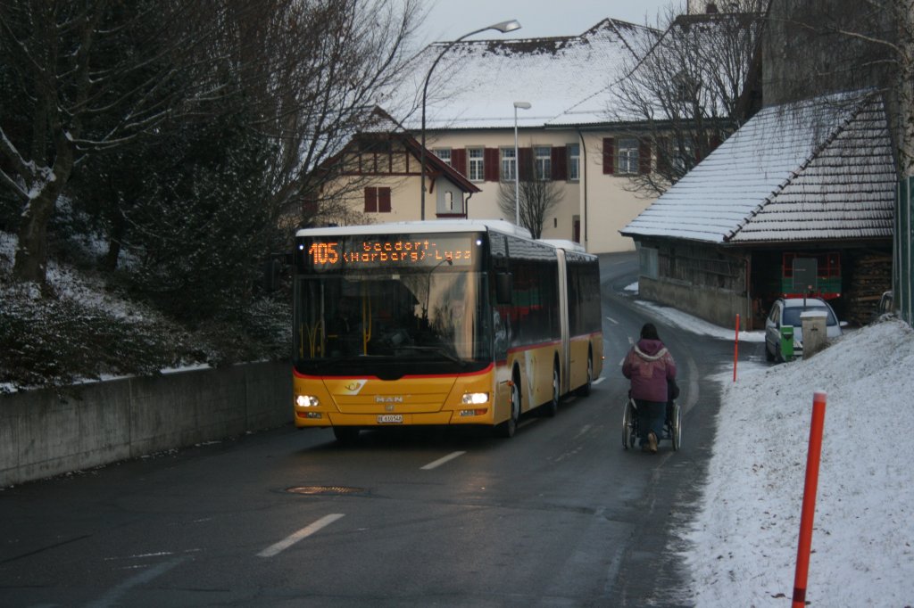 Regie Bern Nr. 661 (BE 610'548, MAN Lion's City G/A23, 2008) am 18.12.2009 in Frienisberg.