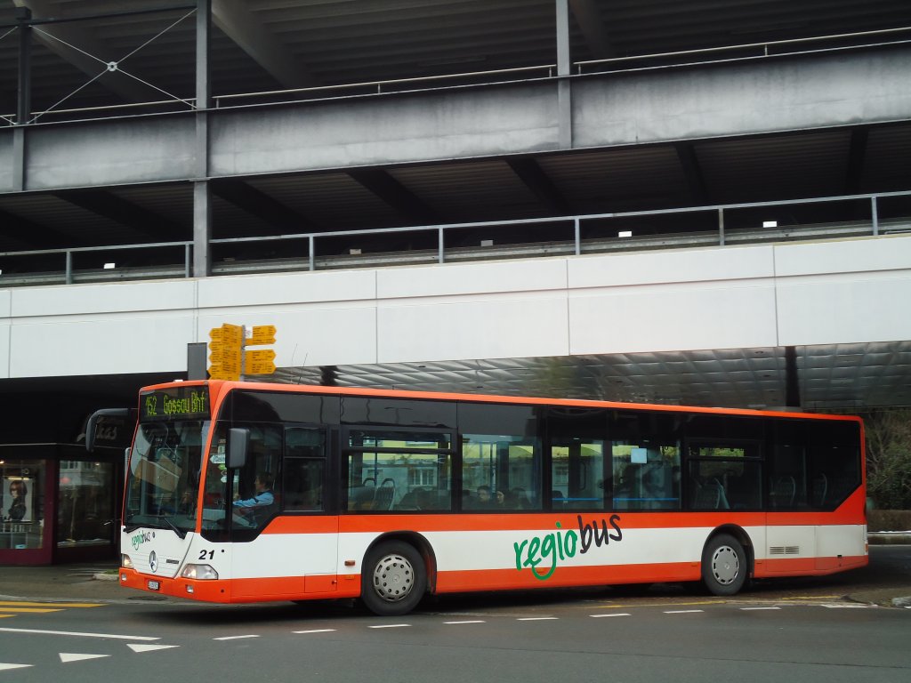 Regiobus, Gossau - Nr. 21/SG 258'921 - Mercedes Citaro am 12. Januar 2011 beim Bahnhof Herisau
