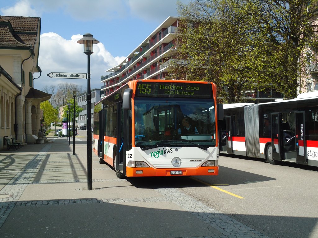 Regiobus, Gossau - Nr. 22/SG 257'922 - Mercedes Citaro am 13. April 2011 beim Bahnhof Gossau