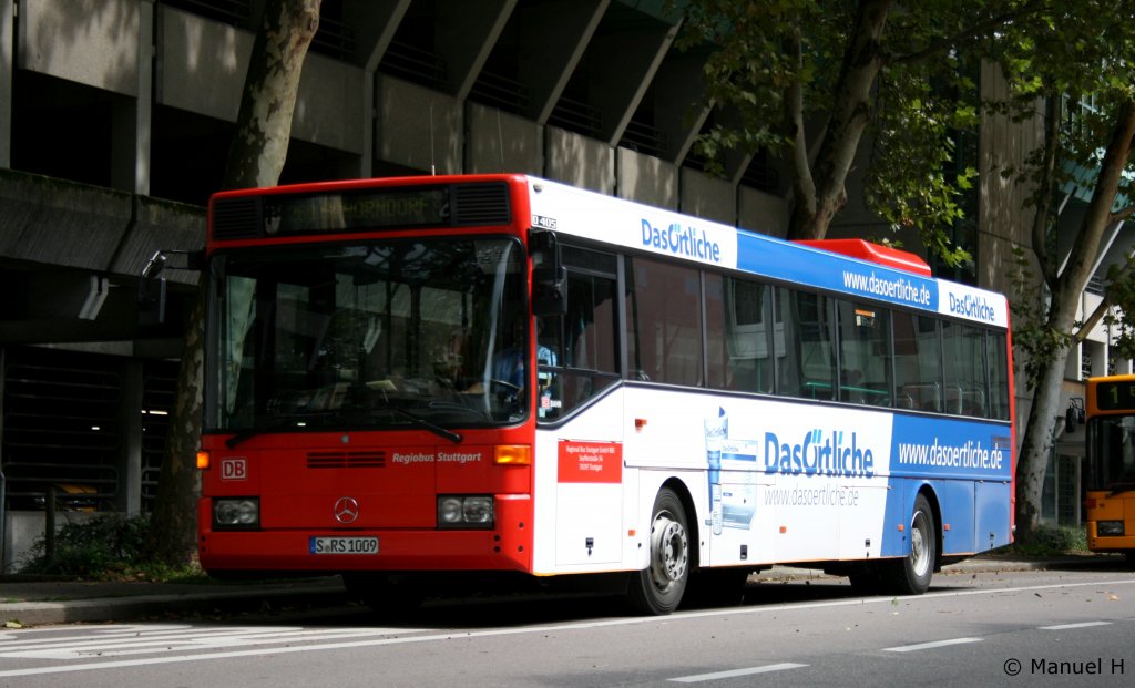 Regiobus Stuttgart (S RS 1009) mit Werbung frDas rtliche.
Aufgenommen am ZOB Gppingen, 17.8.2010.