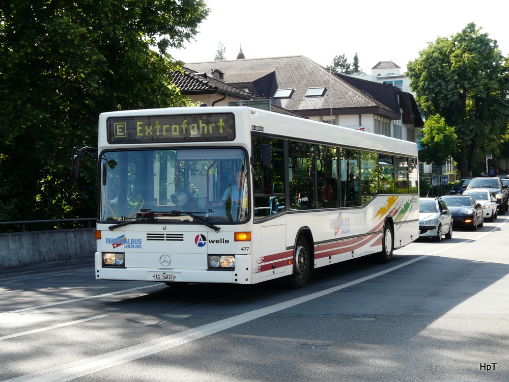 Regionalbus Lenzburg - Mercedes O 405 N  Nr.477  AG 14832 unterwegs in der Stadt Lenzburg am 23.05.2011