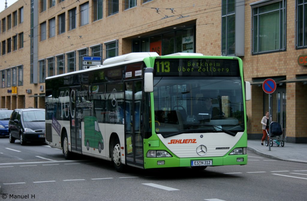 Schlienz (ES N 312).
Der bus wirbt fr TGC.
Aufgenommen am Bahnhof Esslingen, 17.8.2010.