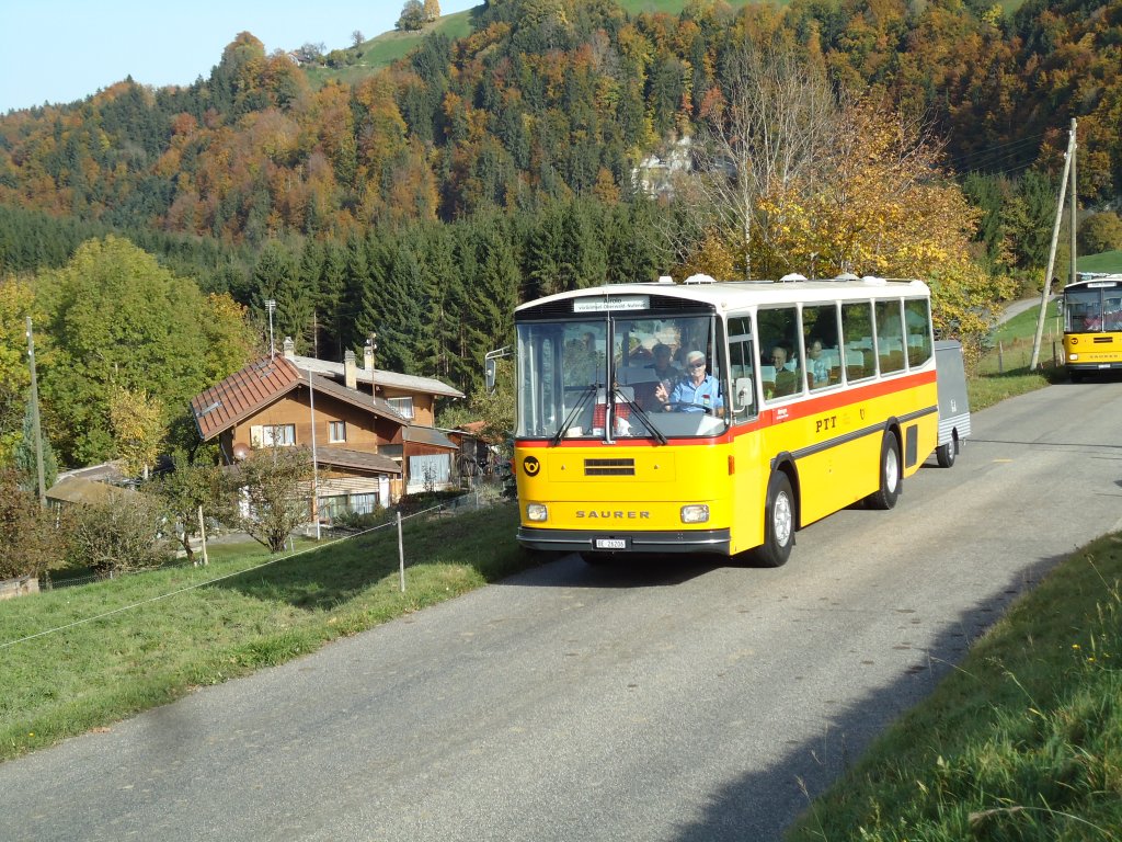 Schmid, Thrishaus - BE 26'206 - Saurer/Tscher RH (ex P 24'244) am 21. Oktober 2012 bei Zumholz