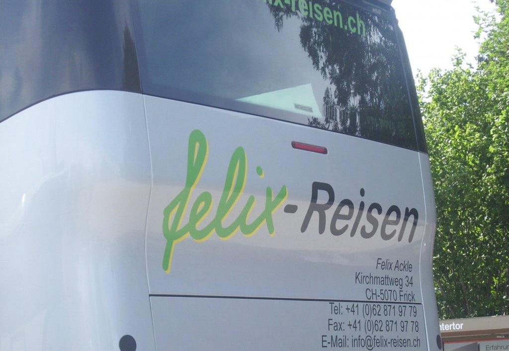 Schriftzug Felix Reisen in Wismar am 23.09.2011
