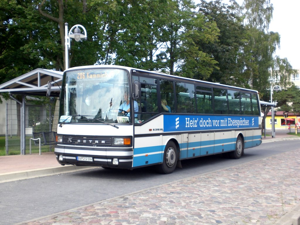 Setra S 200er-Serie auf der Linie 286 nach Kamminke am Bahnhof Seebad Ahlbeck.